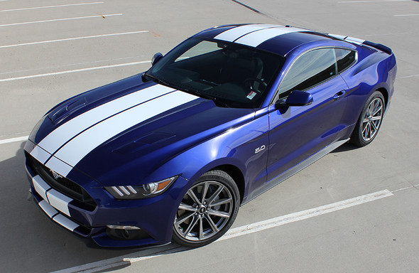 front angle 2016 Ford Mustang Racing Stripes STALLION 2015 2016 2017