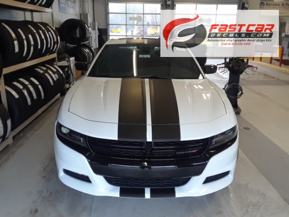 front of white 2020 Dodge Charger Rally Stripes N CHARGE RALLY 15 2015-2019 2020 2021 2022