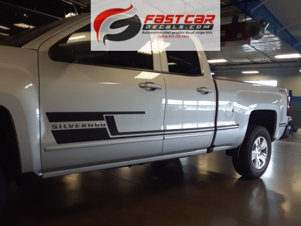 side angle of 2017 Chevy Silverado Graphics and Stripes SHADOW 2013-2018