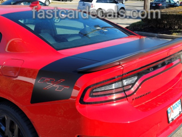rear of red 2020 Dodge Charger Trunk Stripes Daytona SRT 392 2015-2021 2022