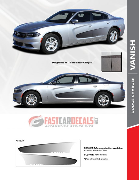 flyer for 2018 Dodge Charger Side Graphic Stripes VANISH 2015-2024