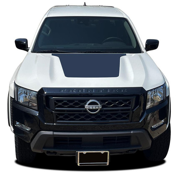 front view of solid Hood Stipe For Nissan Frontier Pickup 2022-2024 Multiple Styles