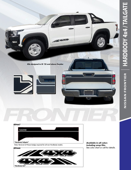 flyer for 4x4 Side Decals For Nissan Frontier 2022-2024 HARDBODY KIT