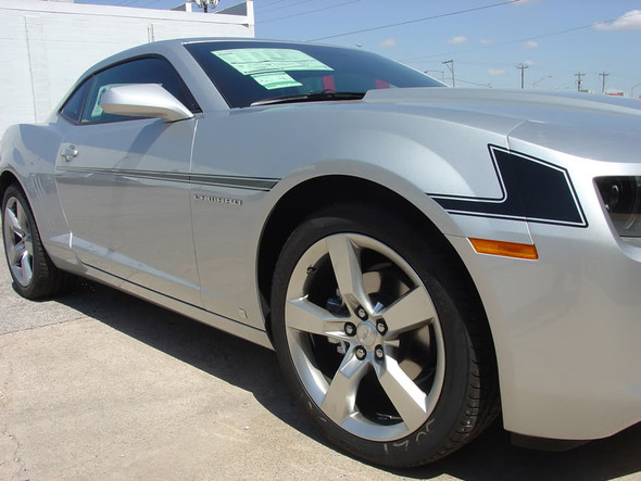 close up fender view Side Chevy Stripes for Camaro 2009-2013 SHIFT