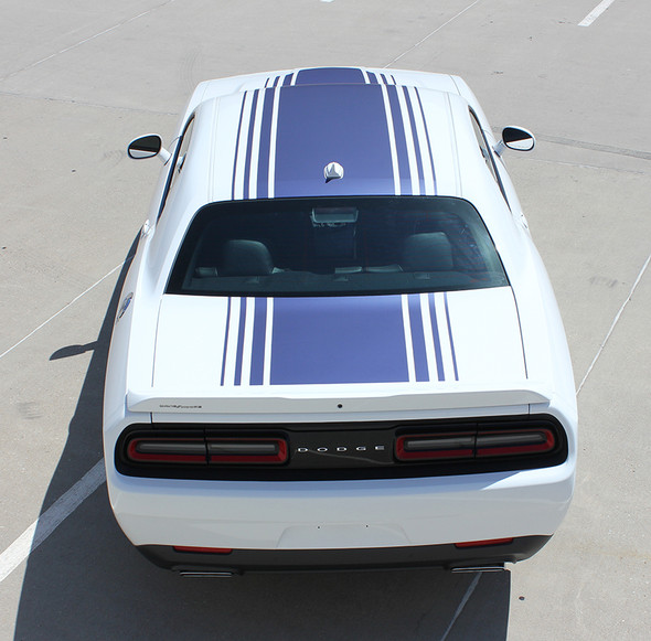 top rear view 2020 Dodge R/T Challenger Stripes Decals SHAKER 2015-2024