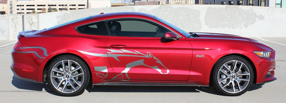 profile of Ford Mustang Side Horse Decals STEED 2015 2016 2017 2018