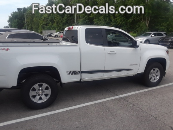 White Extended cab 2020 Chevy Colorado Side Vinyl Graphics RATON 2015-2019 2020 2021 2022 2023