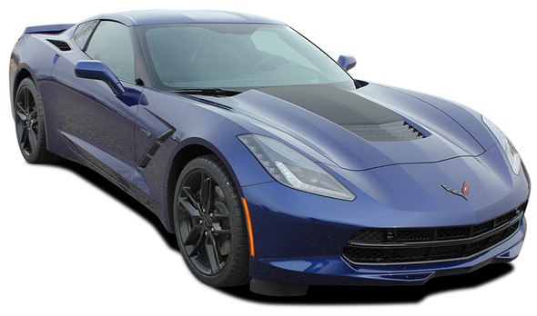 front angle of 2017 Chevy Corvette Hood Stripes HOOD 2014-2018 2019