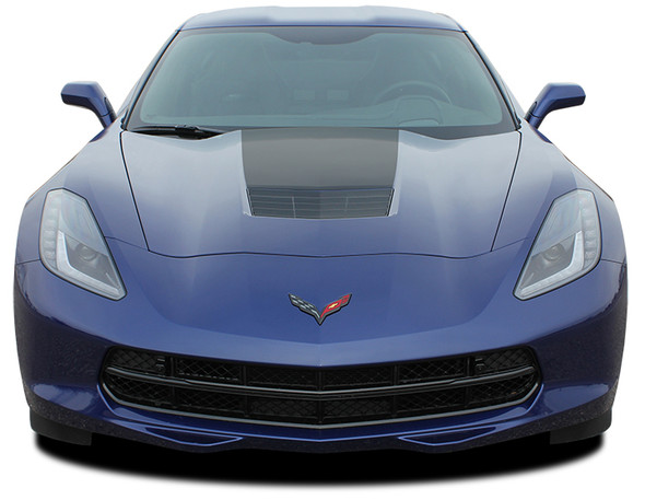 front view of 2017 Corvette Hood Decals 2014 2015 2016 2017 2018 2019