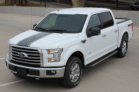 front angle of 2017 F150 Custom Graphics 150 CENTER STRIPE 2015-2017