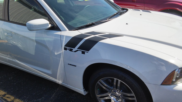 front of white 2018 Charger Fender Stripes CHARGER 15 DOUBLE BAR 2011-2024