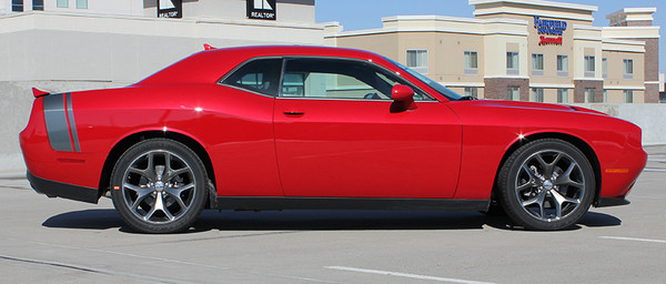 profile of red 2018 Dodge Challenger Stripe Options TAIL BAND 2015-2026