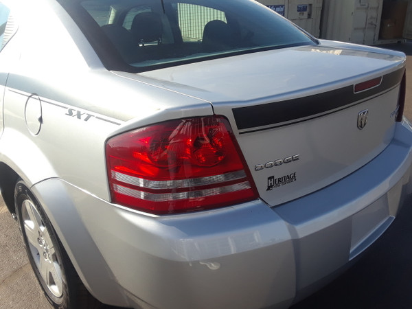 rear view of 2014 Dodge Avenger Decals AVENGED 2008-2011 2012 2013 2014