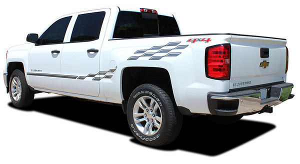 side of 2017 Chevy Silverado Body Vinyl Graphics CHAMP 2013-2018