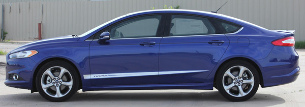 side of 2017 Ford Fusion Lower Rocker Graphic Stripes DAGGER 2013-2018