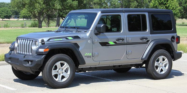 front angle of 2017 Jeep Wrangler Graphics BYPASS and ACCENTS 2018-2020 2021