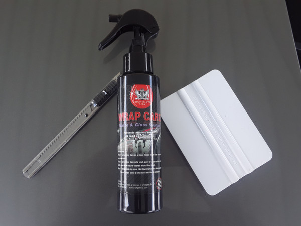 top of Basic Install Kit with Snap Knife, Plastic Squeegee & Wrap Vinyl Care Fluid