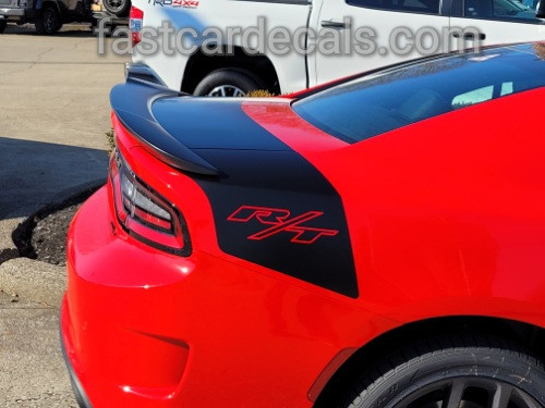 side of red 2023 Dodge Charger Daytona SRT Rear Trunk and Side Stripes (2015-2026)