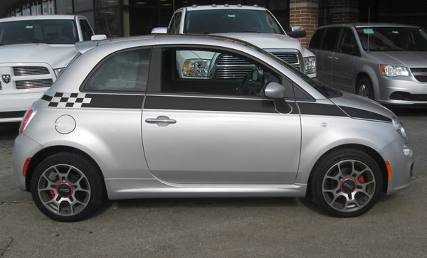 profile of Fiat 500 Custom Side Stripe Graphics SE5 CHECK 2007-2020