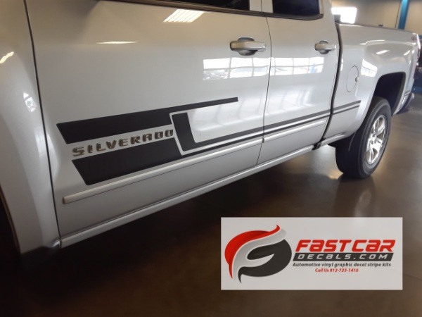 door view of 2017 Chevy Silverado Bed Decals SHADOW 2013-2015 2016 2017 2018