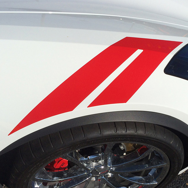 close up of 2018 Chevy Corvette Fender Stripes HASHMARK 2014-2019