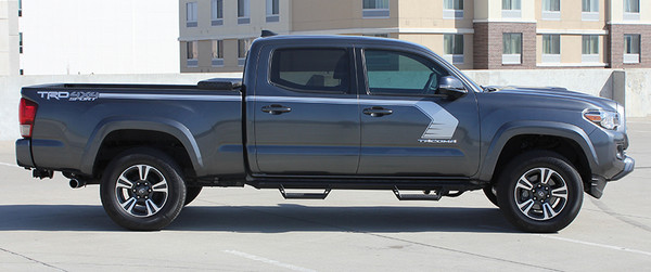 side view of 2018 Toyota Tacoma Side Stripes STORM 2015-2020