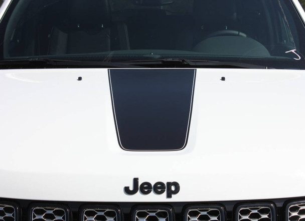 close view of 2018 Jeep Grand Cherokee Hood Stripes PATHWAY HOOD 2011-2021