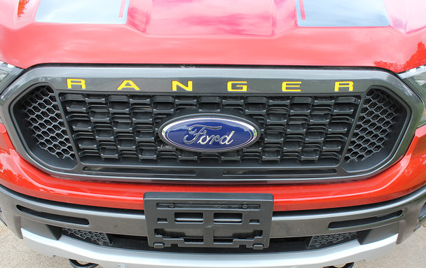 front of 2019 Ford Ranger Grill Decals RANGER GRILL LETTERS 2019 2020 2021 2022