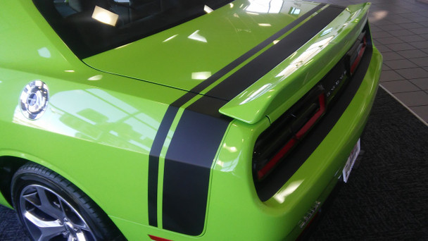 side angle green 2017 Dodge Challenger Rear Stripes TAIL BAND 2015-2021
