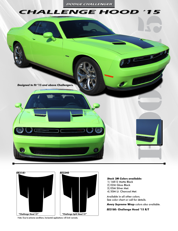 Dodge Challenger RT Hood Decal CHALLENGE HOOD 2015-2018 2019