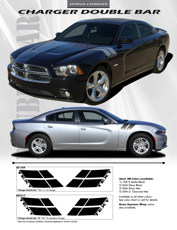 Dodge Charger Fender Racing Hash Stripes DOUBLE BAR 2011-2019 dodge-charger-double-bar.jpg