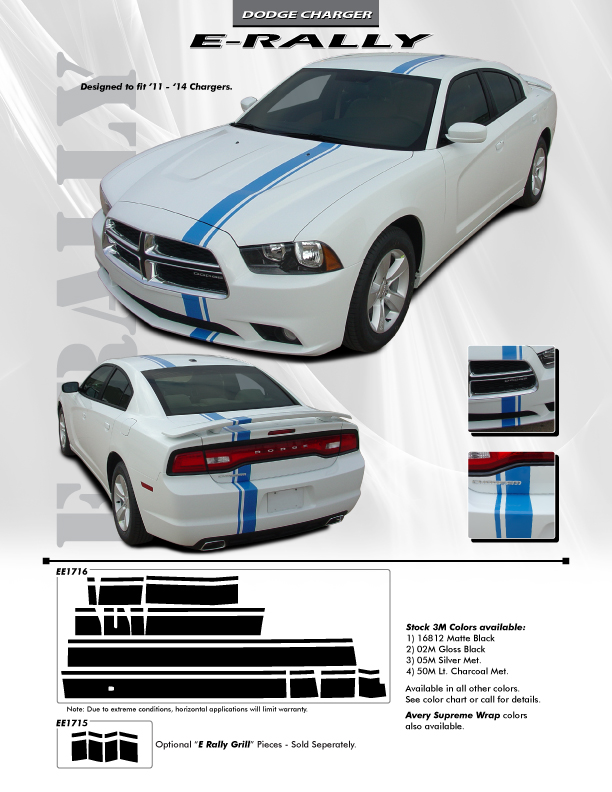 2014 Dodge Charger Euro Stripes E RALLY 2011 2012 2013 2014