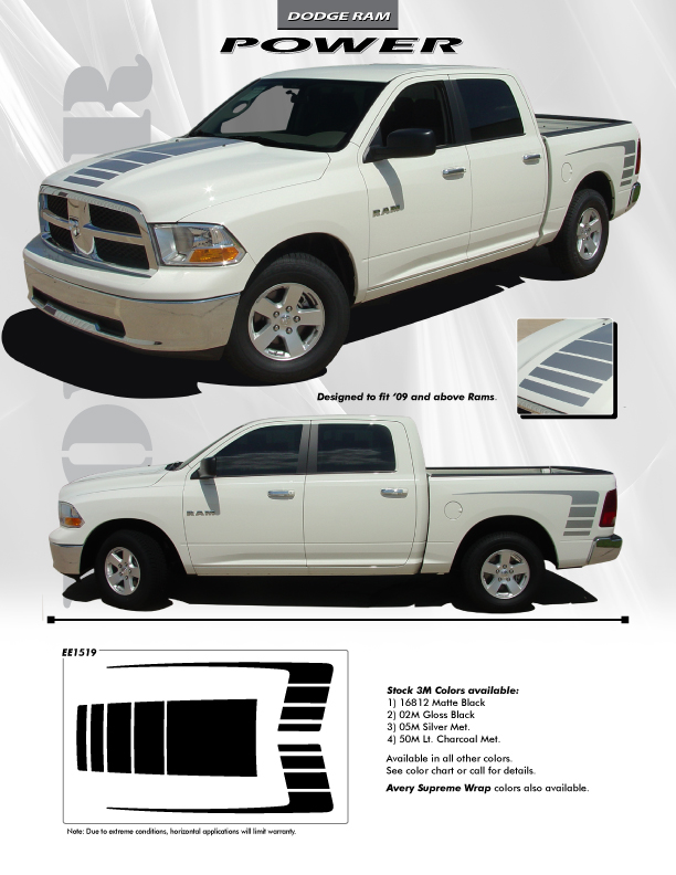 Dodge Ram Power Wagon Stripe Decals POWER TRUCK KIT 2009-2018 power-graphics-for-ram-truck.jpg