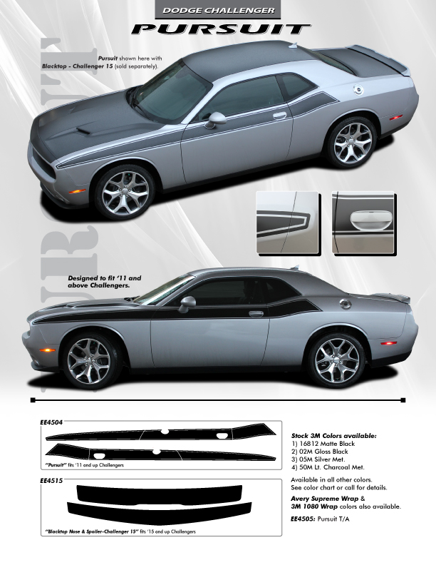 2019 Dodge Challenger TA Graphics PURSUIT 2011- 2023 2024