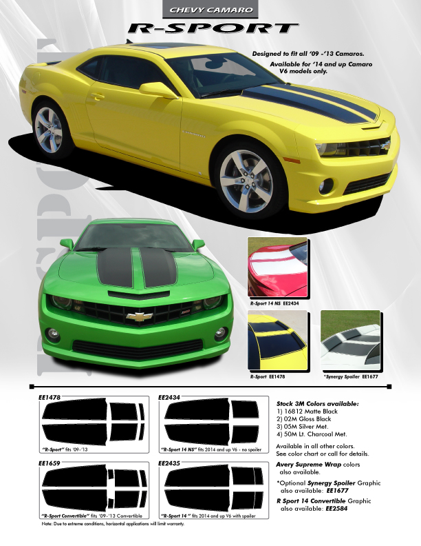 2015 Chevy Camaro Rally Stripes R-SPORT RACING 2009-2015