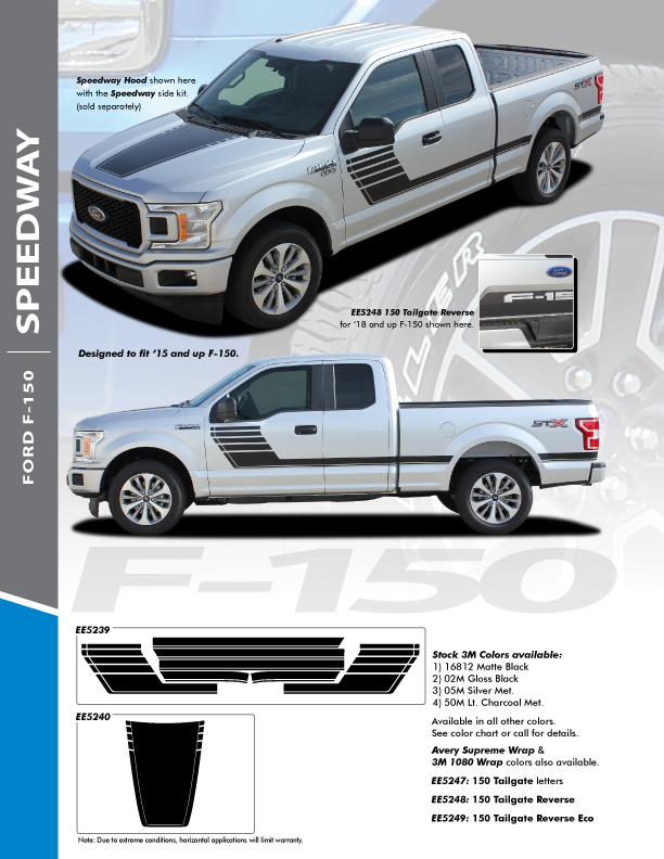 2018 Ford F-150 Hood Decals SPEEDWAY HOOD 2015-2018 2019 | FCD