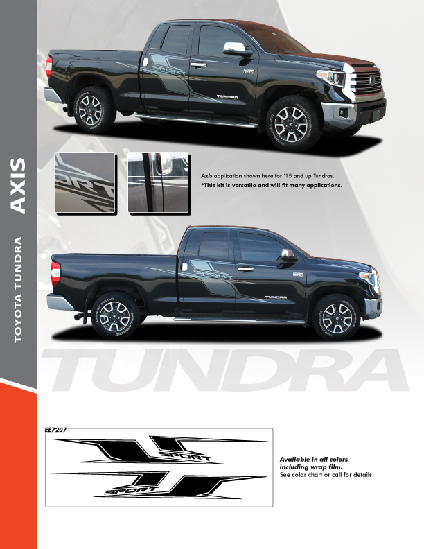 NEW! 2015-2021 Toyota Tundra Door Side Graphics AXIS SPORT