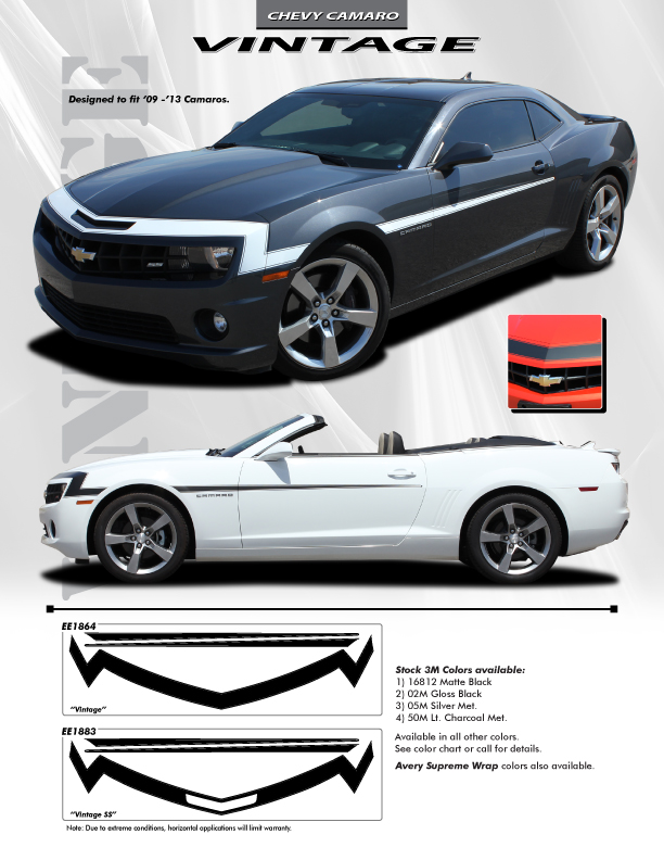 2009-2013 Chevy Camaro Hood and Side Stripes VINTAGE KIT vintage-graphics-chevy-camaro.jpg