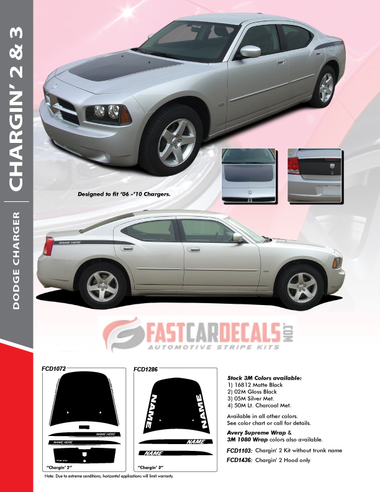 Dodge Charger Superbee Rear Quarter Side Stripes Decals 2006-2010 - Pro Motor Stripes