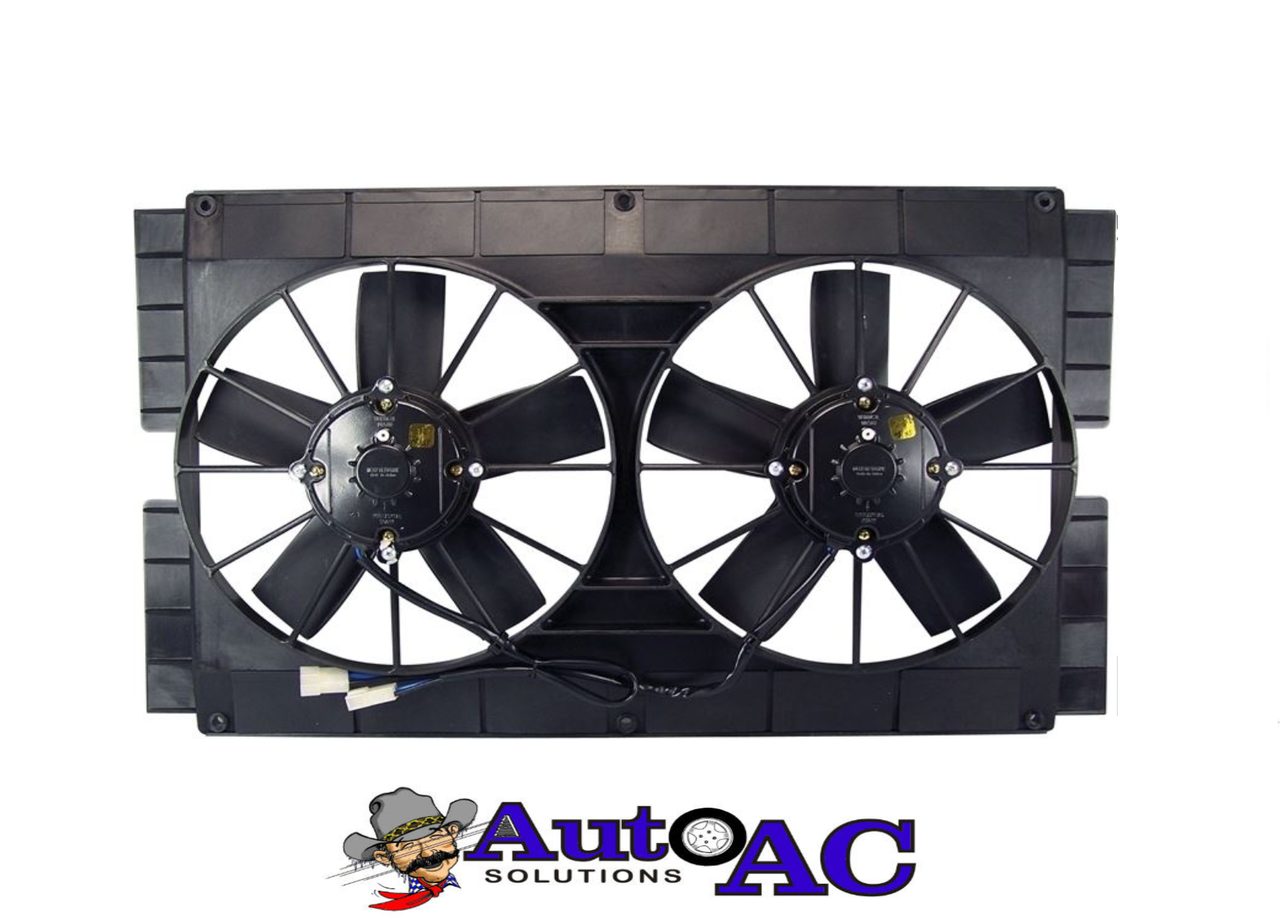 Dual Fan & Shroud Assembly, w/ Side Mounting, w/ 225w Motors, 12 Volt ...