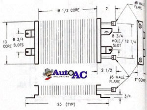 1975 1976 1977 Datsun Pickup 610 A C Condenser High Performance for R12 or R134a Replaces OEM 27650u5200
