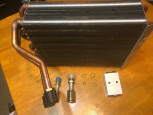 1967 FORD FAIRLANE  A C  EVAPORATOR CORE with EXPANSION VALVE AND FITTINGS