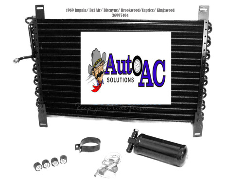 1969 Chevrolet Bel Air, Biscayne, Caprice, Impala AC Condenser High Performance, A C Drier, A C Expansion Valve for R12 or R134a