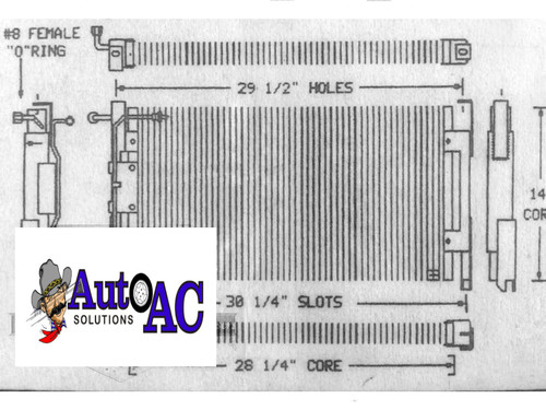 1973 Buick Century, Regal, Skylark AC Condenser High Performance for R12 or R134a Replaces OEM 3017569