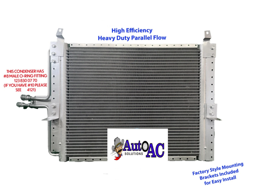 1977 1978 1979 1980 1982 1983 1984 1985 Mercedes Benz 230, 240, 280, 300 A C CONDENSER w/#8 fittings Parallel Flow for R134a Replaces OEM 123 830 07 70 FREE SHIPPING WITHIN THE CONTINENTAL 48 STATES 560-4120PF