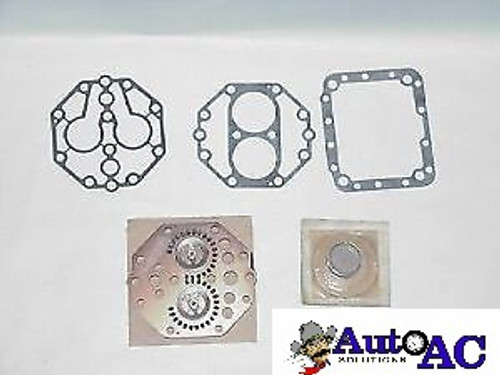 York 206, 209, 210 AC Compressor Valve Plate, Shaft Seal, Head Gasket, Valve Plate Gasket, Base Plate Gasket Kit  with Valve Plate