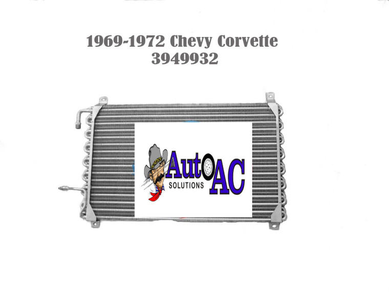 969 1970 1971 1972 Chevrolet Corvette A C Condenser HIgh Performance for R12 or R134a Replaces OEM 3949932