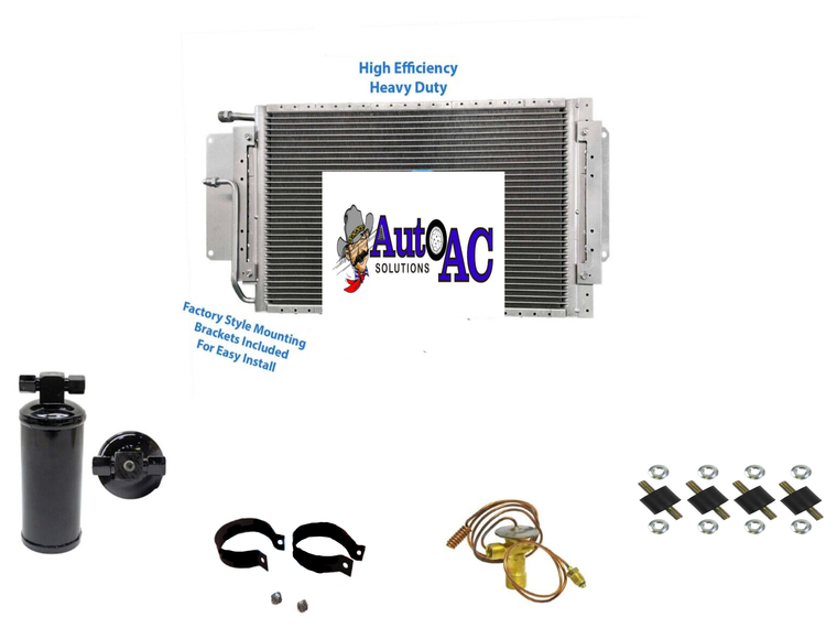 1966 1967 Chevrolet Corvette AC Condenser Parallel Flow, Expansion Valve, Drier Package for use with R134a Replaces OEM 3891735
