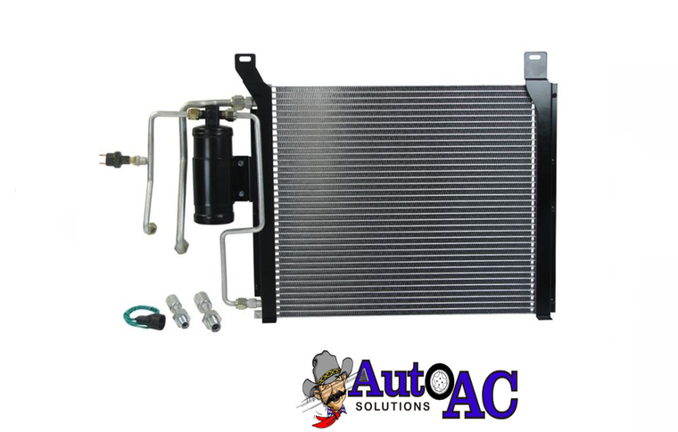 1967 1968  Mercury Cougar A C Parallel flow Condenser with drier mounted on passenger side fitment to factory mounts 404-3067m