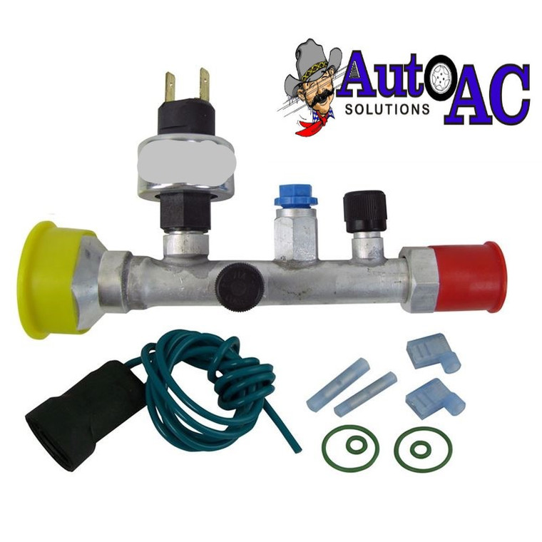 1979 Ford Thunderbird AC POA STV Update Valve with external oil bleed line #12 female Oring x #10 male Oring fittings 440-2562